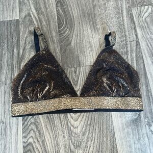 Gold and black cropped top